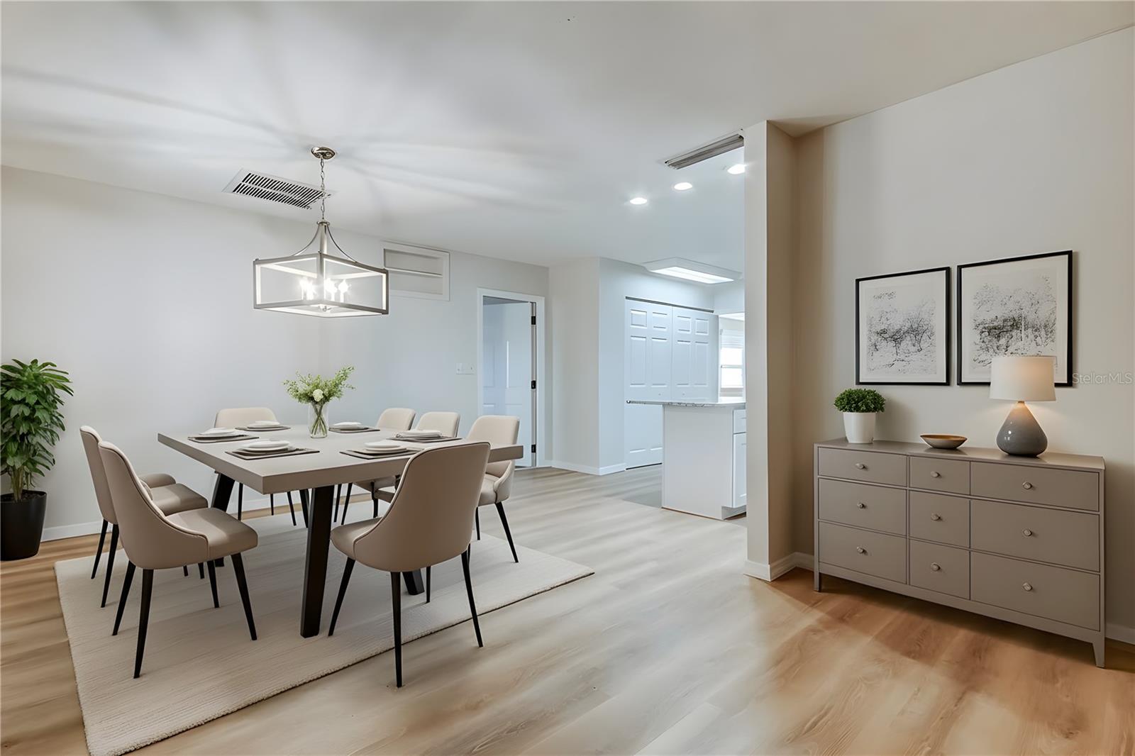 Dining room living room space