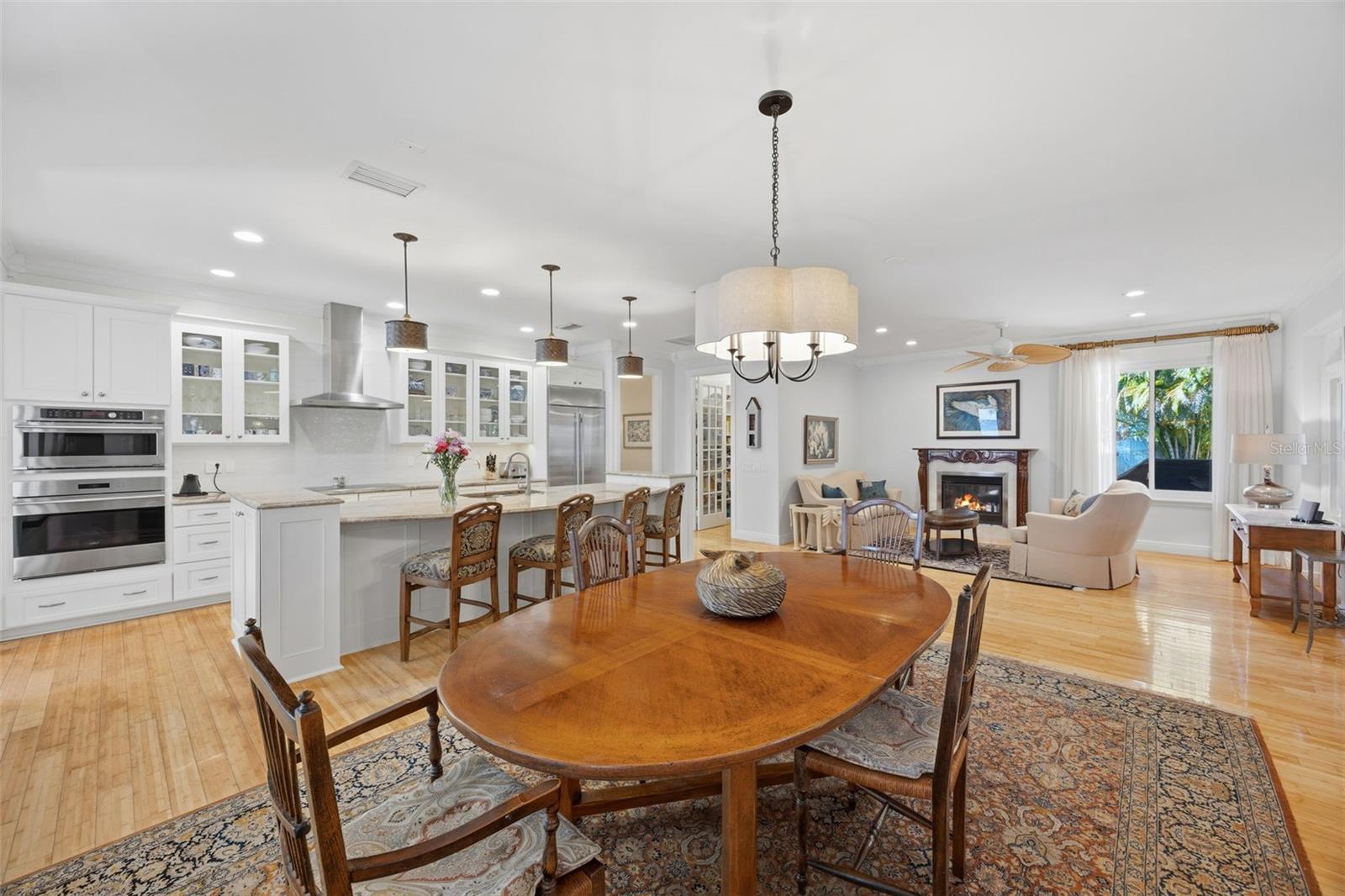 View of dining room, kitchen and living room