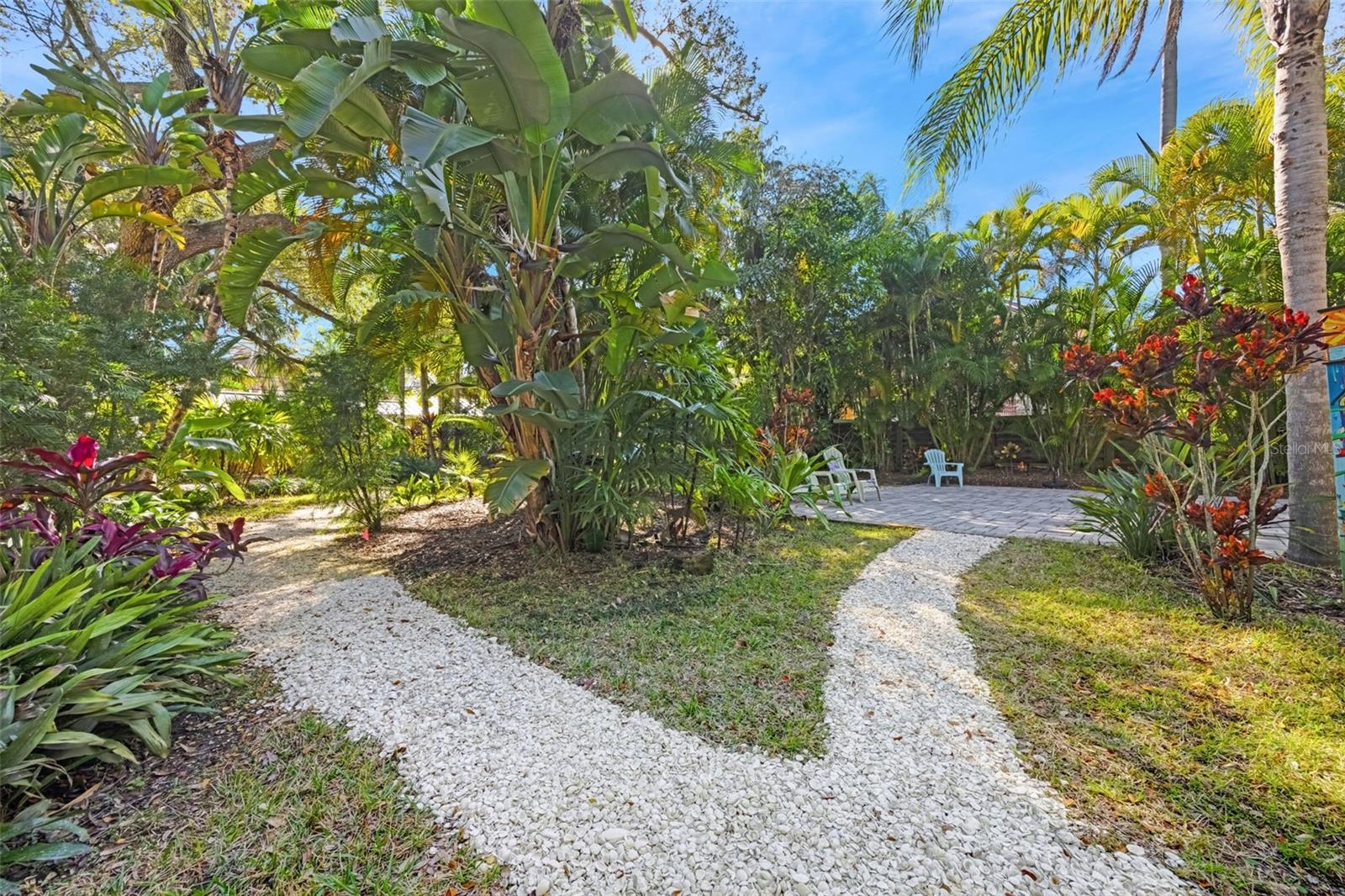 Shelled and paver walking paths