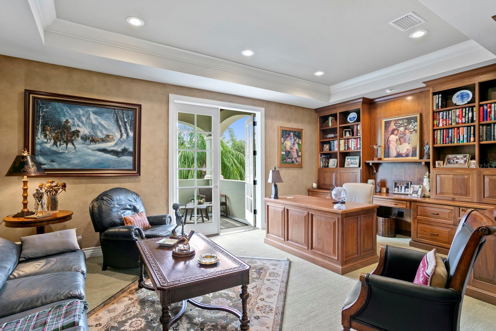 Upstairs Office with -ins and balcony