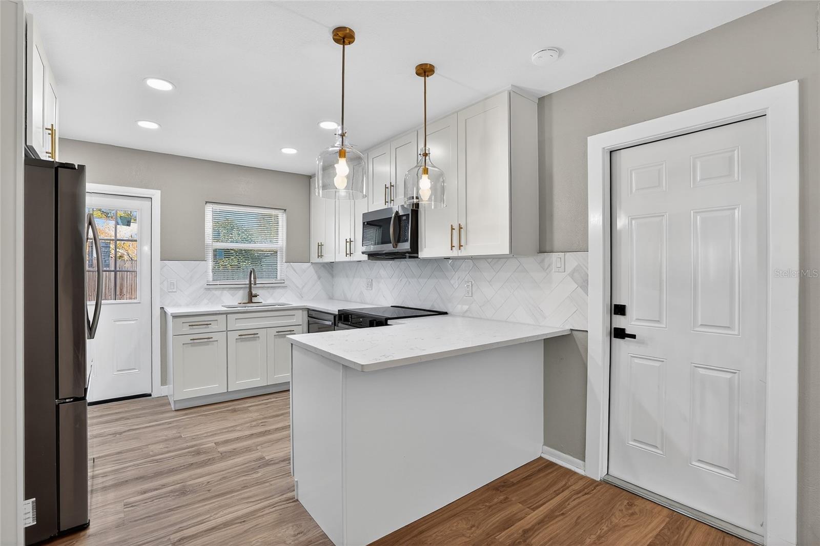 Ample counter space and cabinets