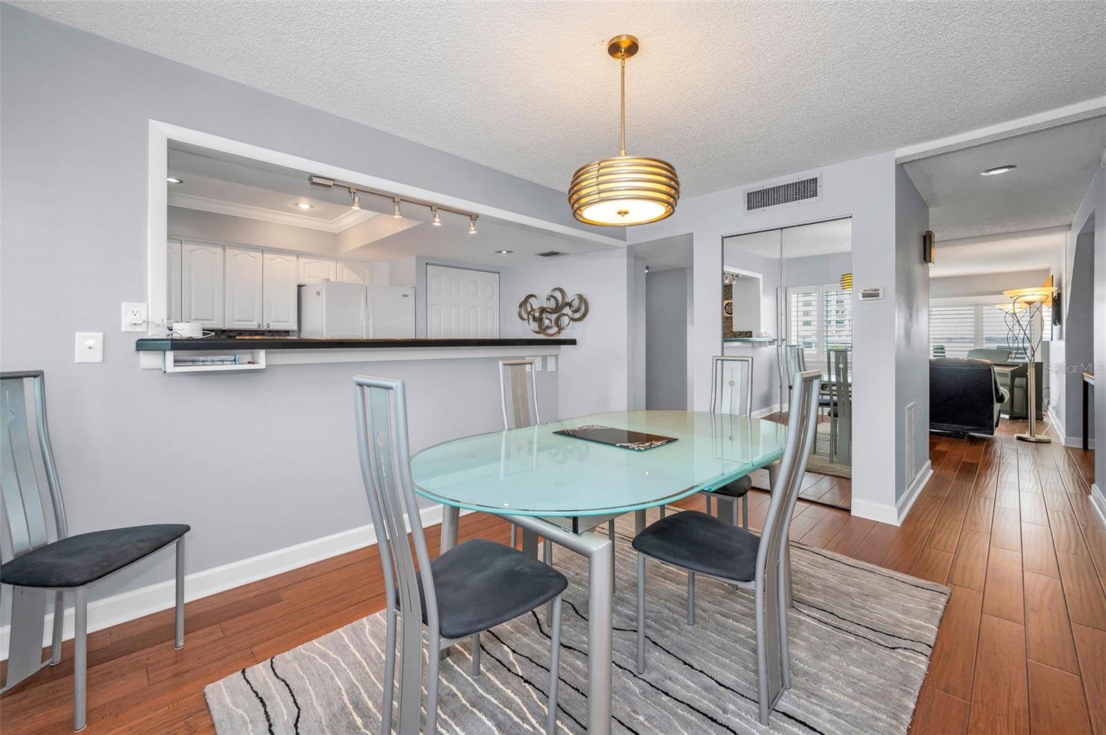 Enjoy everyday dining at the table or casual dining at the breakfast bar