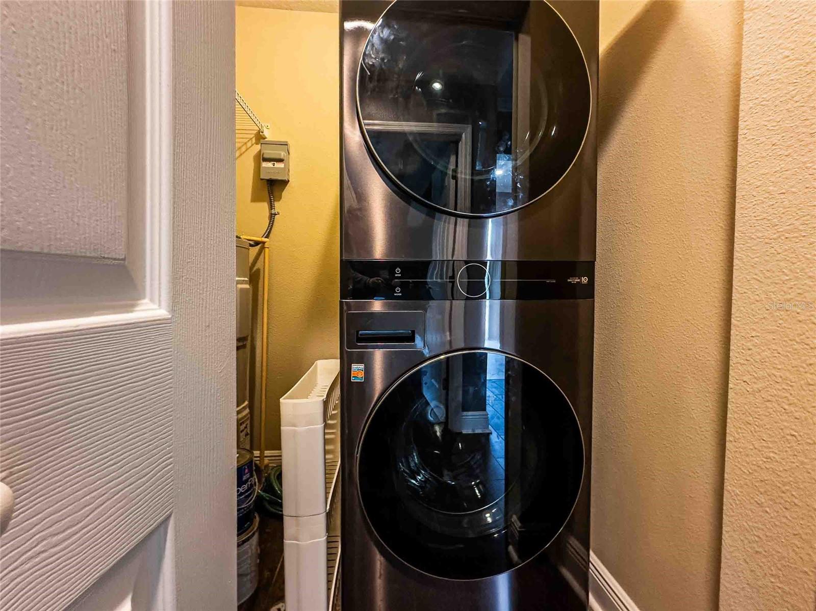 Beautiful new washer and dryer - inside utility closet.