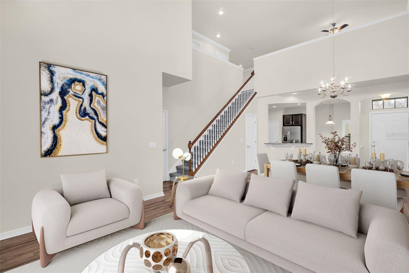 Soaring cathedral ceilings & open plan~ VIRTUALLY STAGED