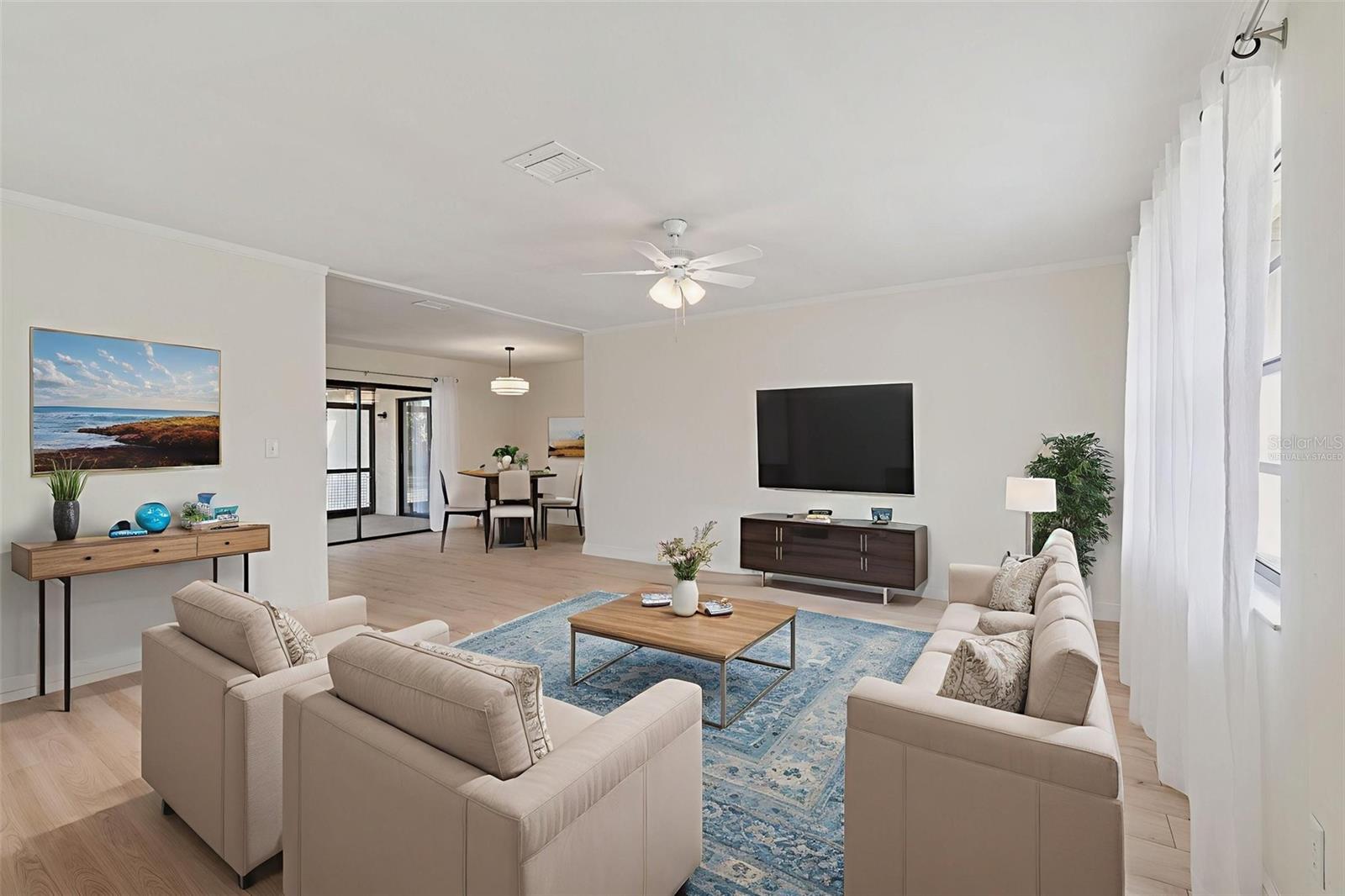 virtually staged living room