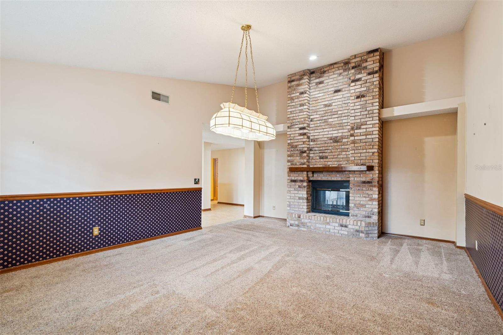 Bonus area with pass through fireplace