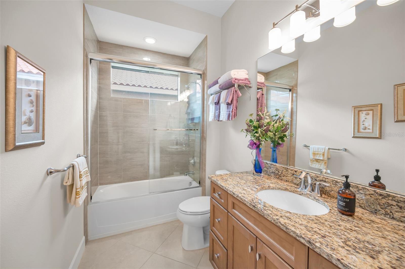 Guest bathroom with granite countertops