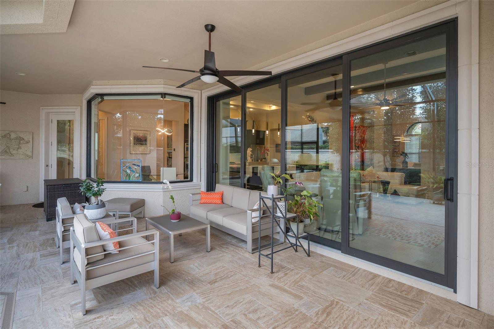 Travertine lanai deck