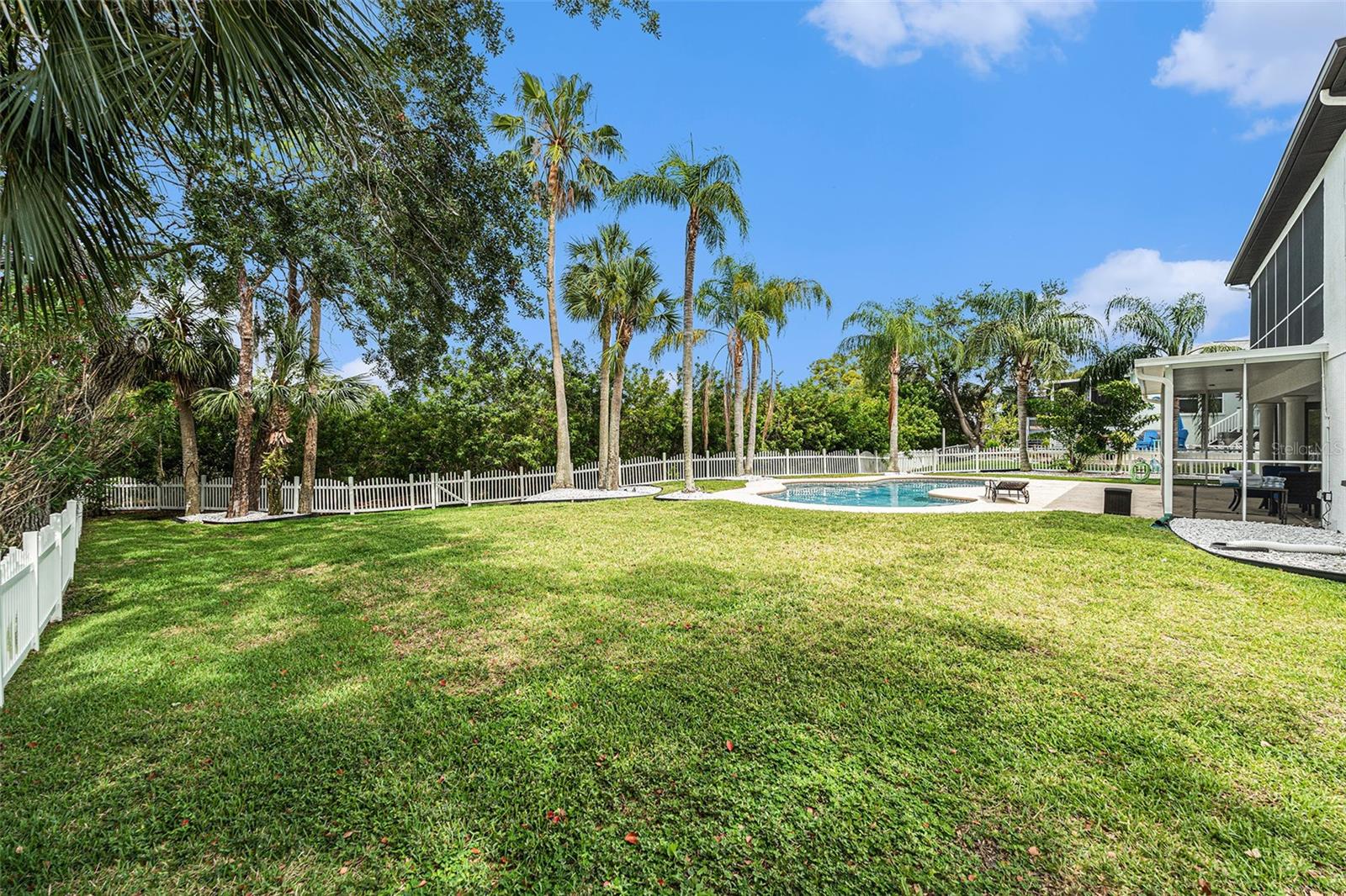 large private backyard facing nature preserve.