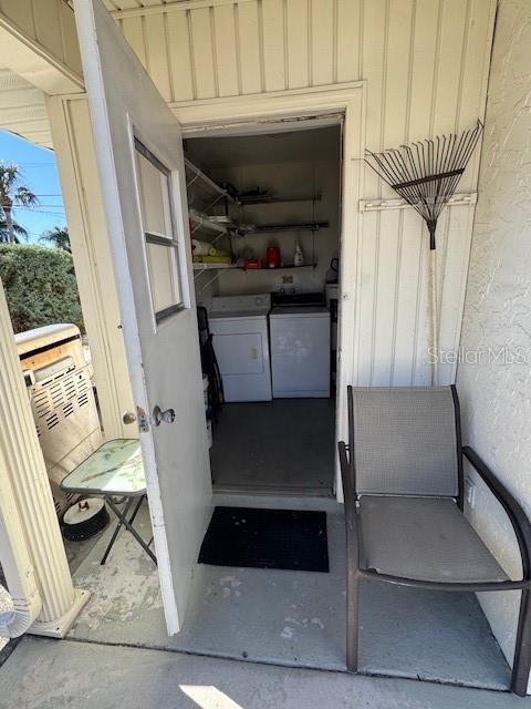 Utility room and storage off back patio