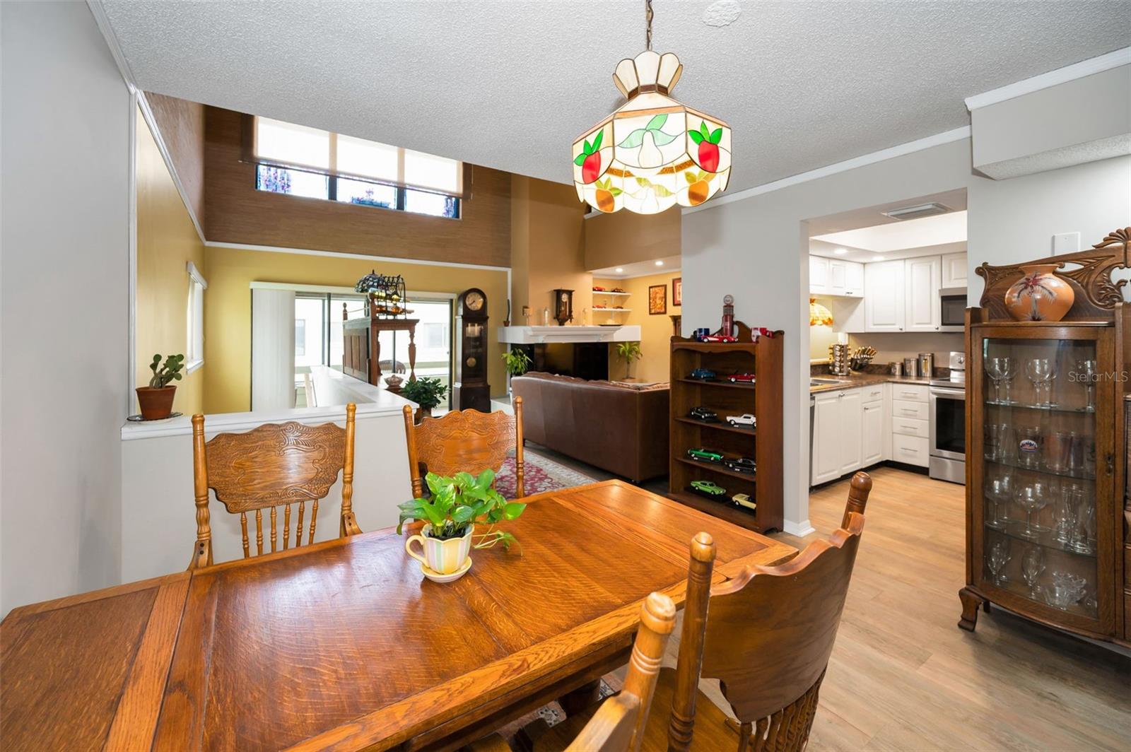 View from Dining Room to Kitchen and Living Room