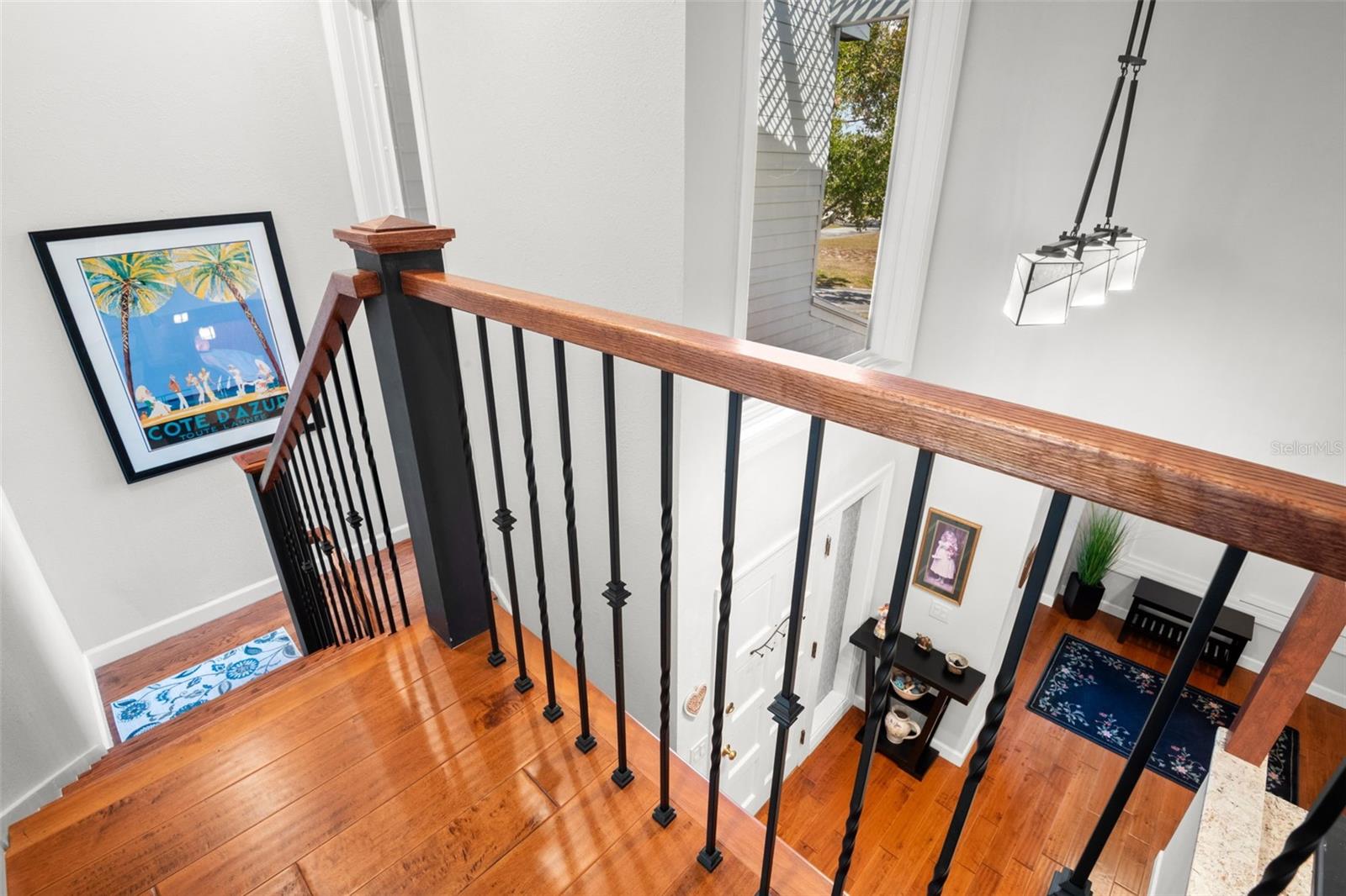 Beautiful wrought iron railings on staircase