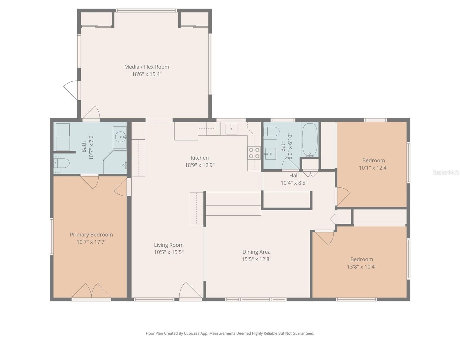 floor plan; all measurement are deemed reliable but not guaranteed