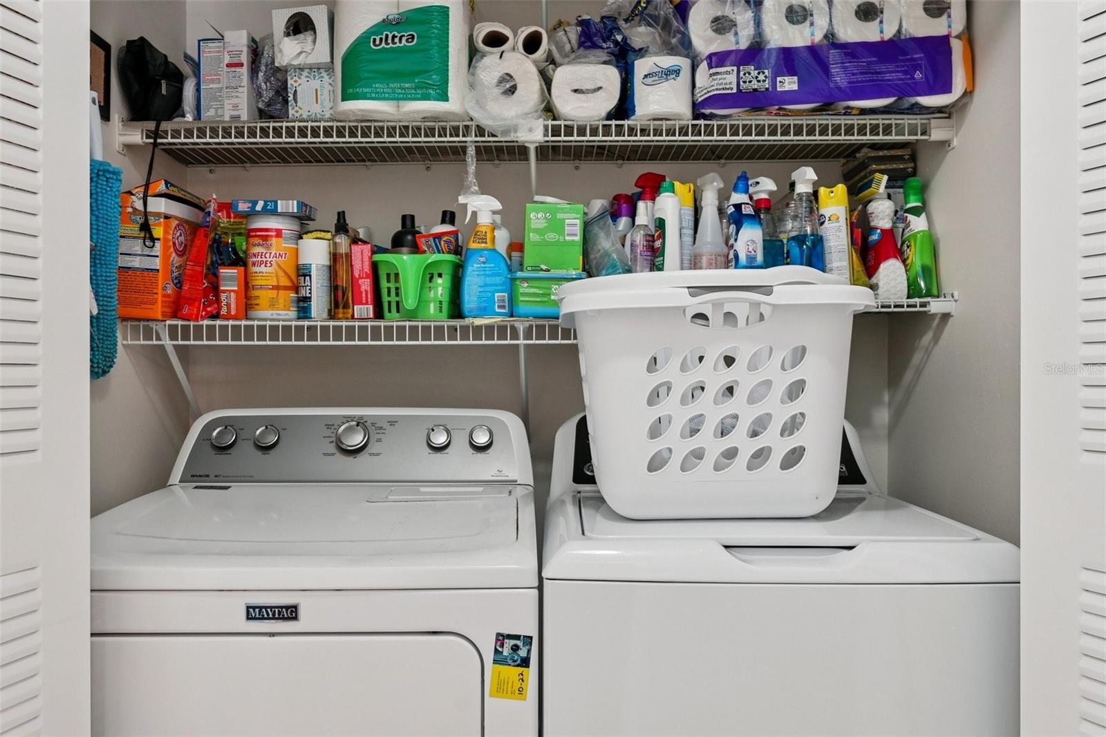 Laundry closet in hall