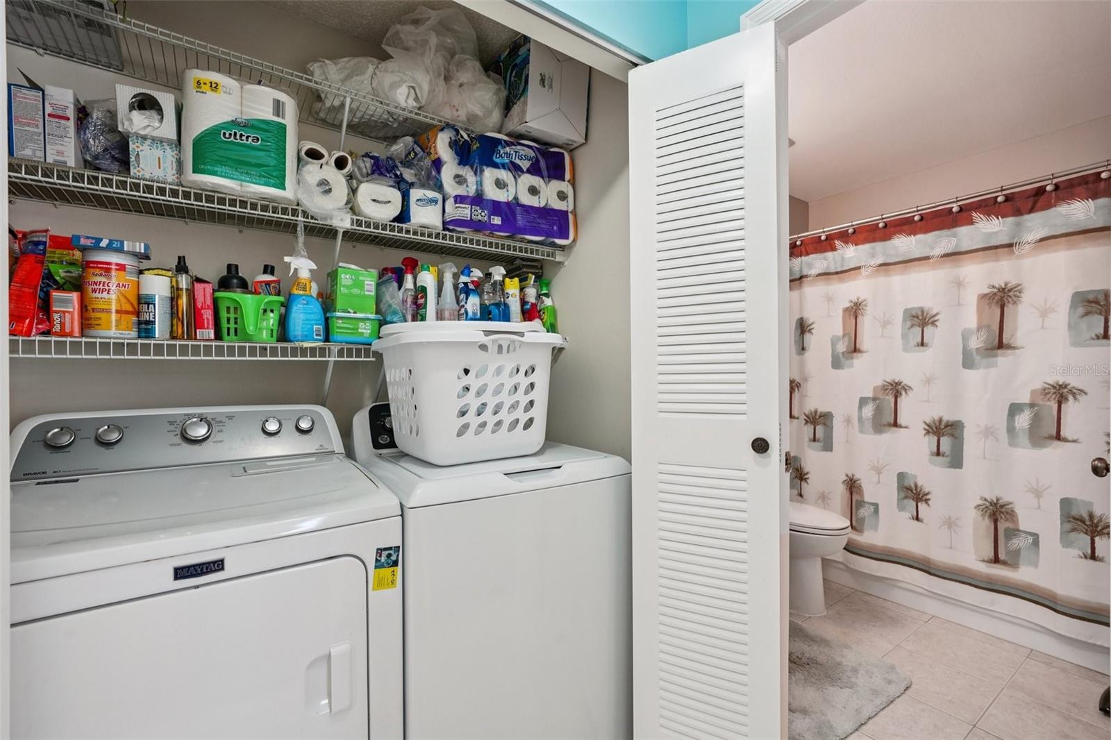 Laundry closet in hall/2nd bath
