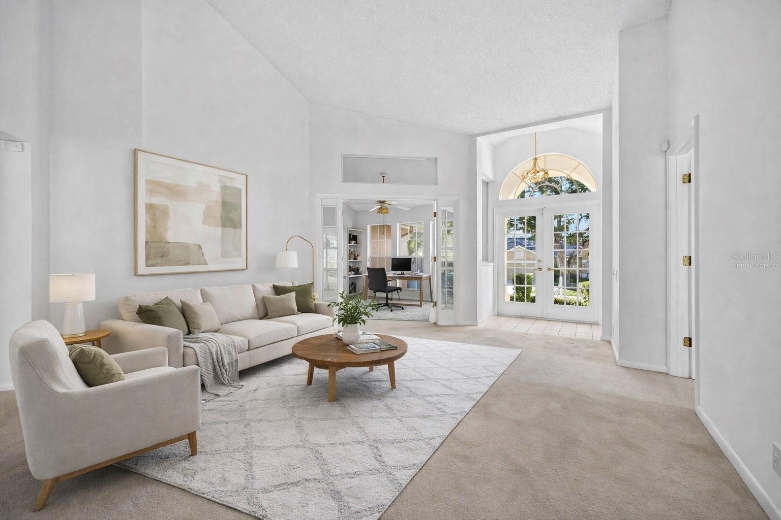 Virtually staged living room