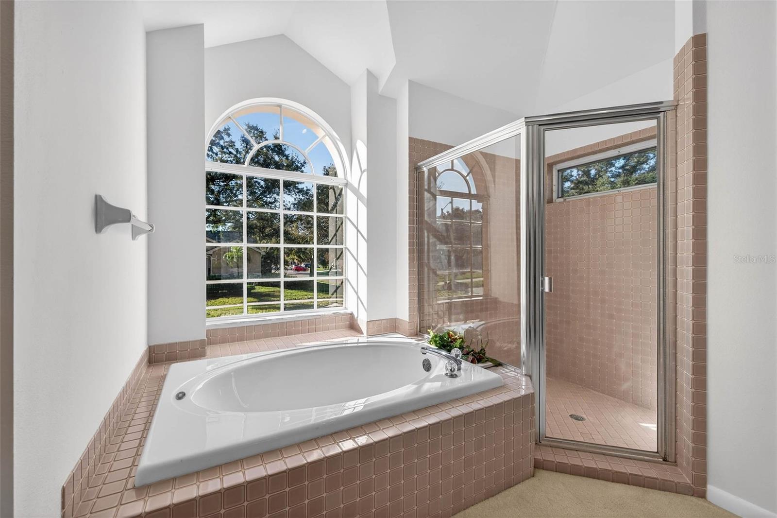 Large soaking tub