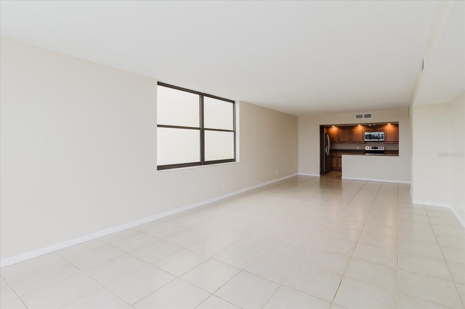 View Back from living room to kitchen