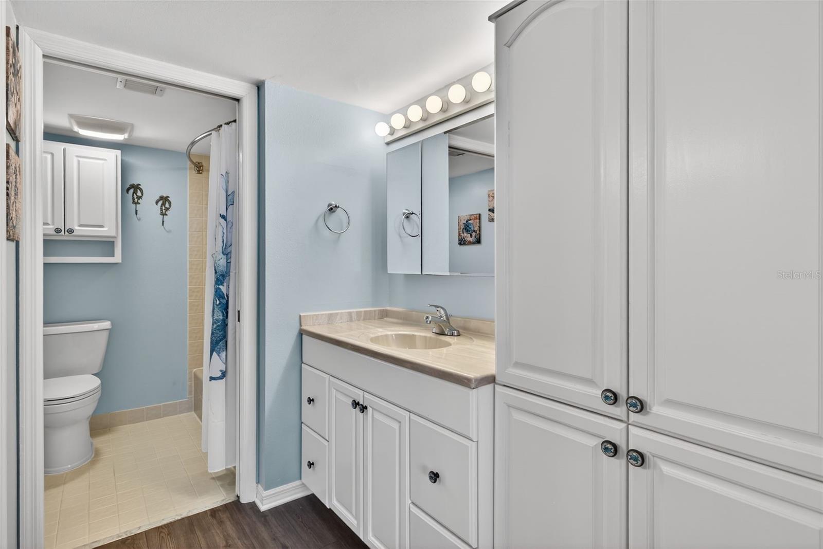 The Bedroom Ensuite has plenty of storage and lighting