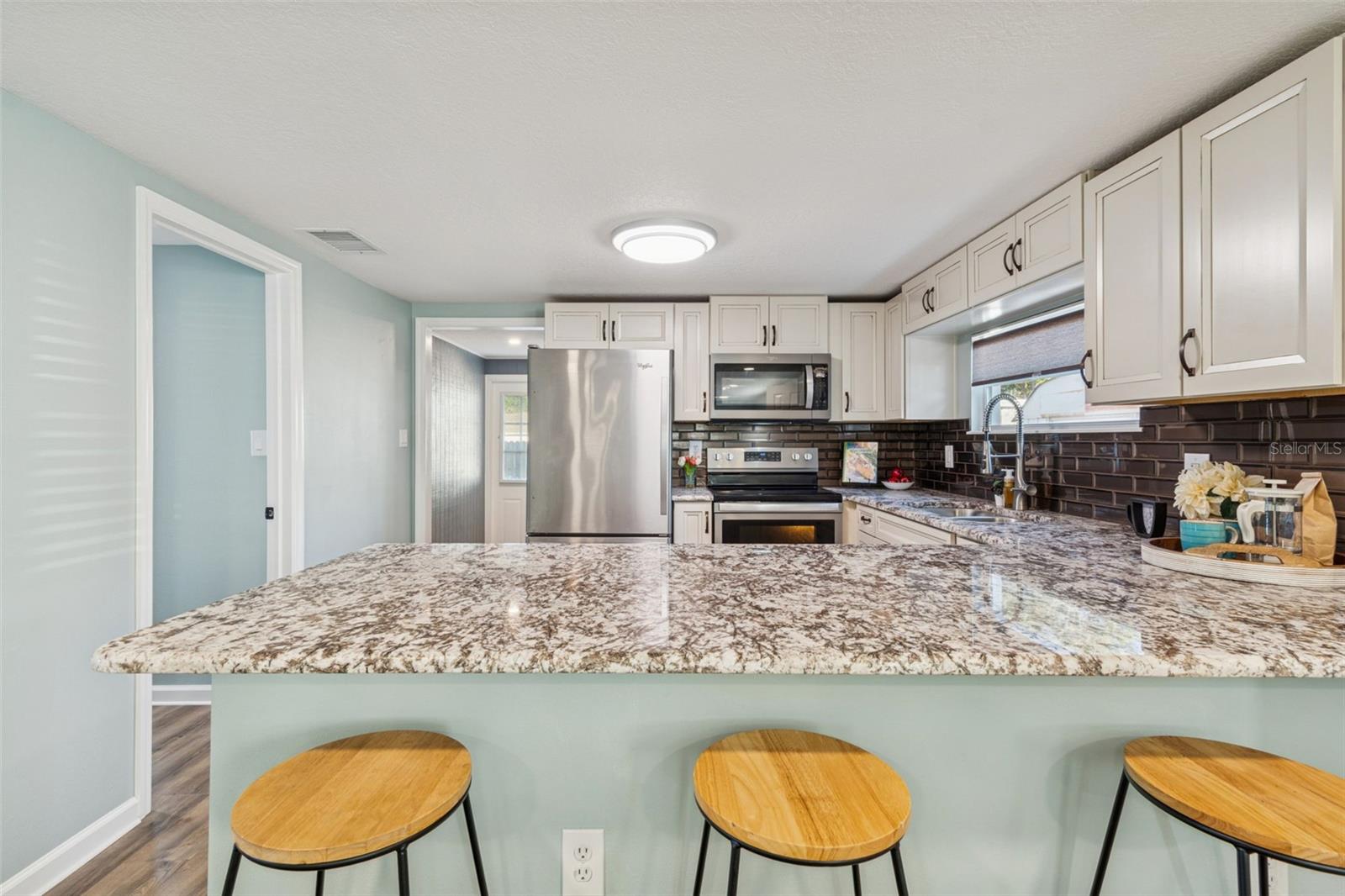 Breakfast bar seating.