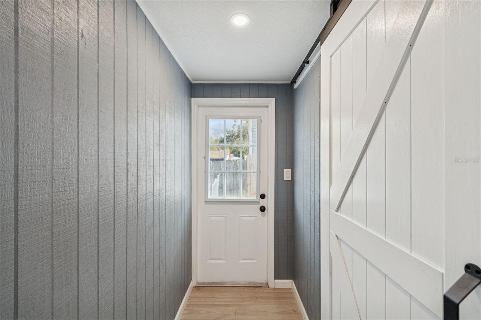 Built-in blinds on the back door.