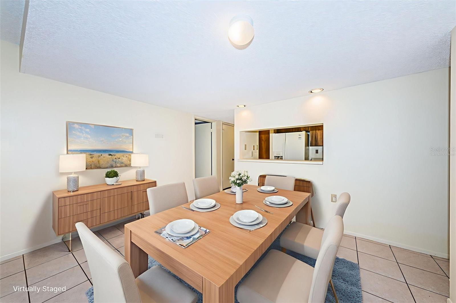 Virtually staged Living Room/Dining Area
