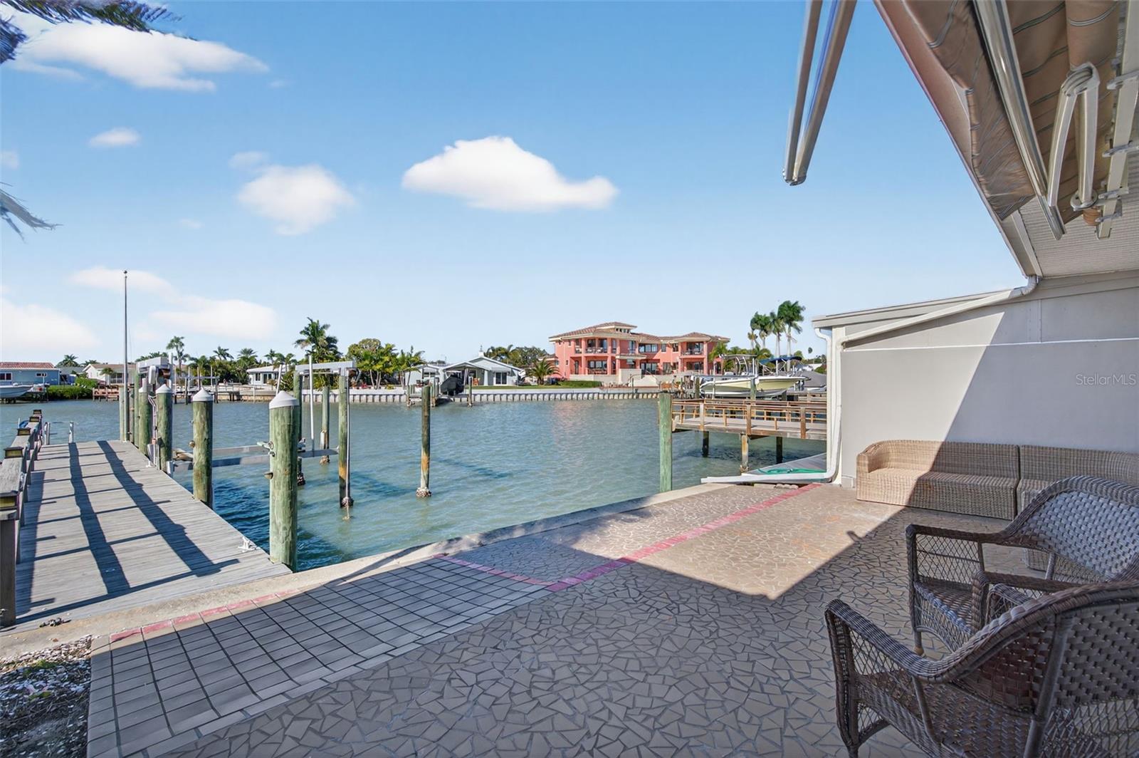 Private dock with electric and water access.