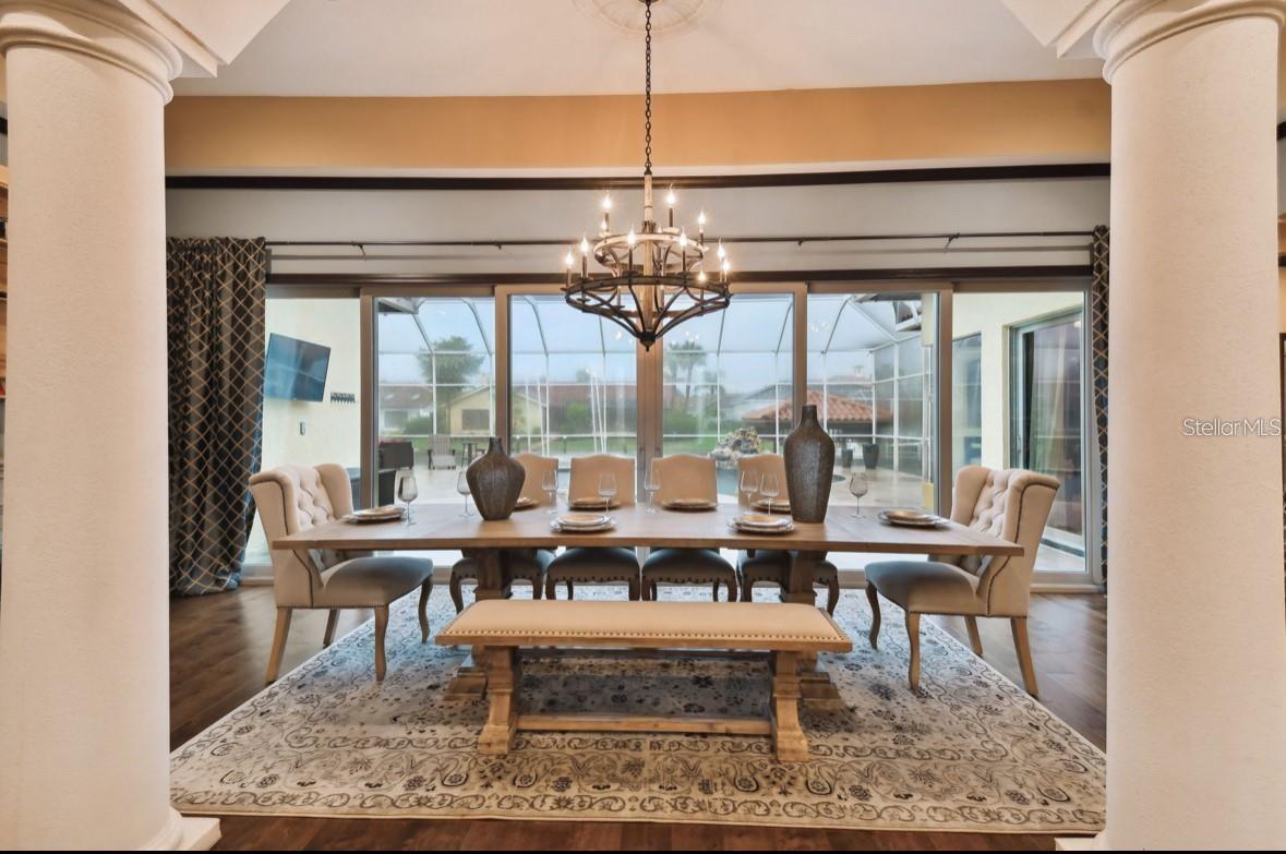 dining room towards pool
