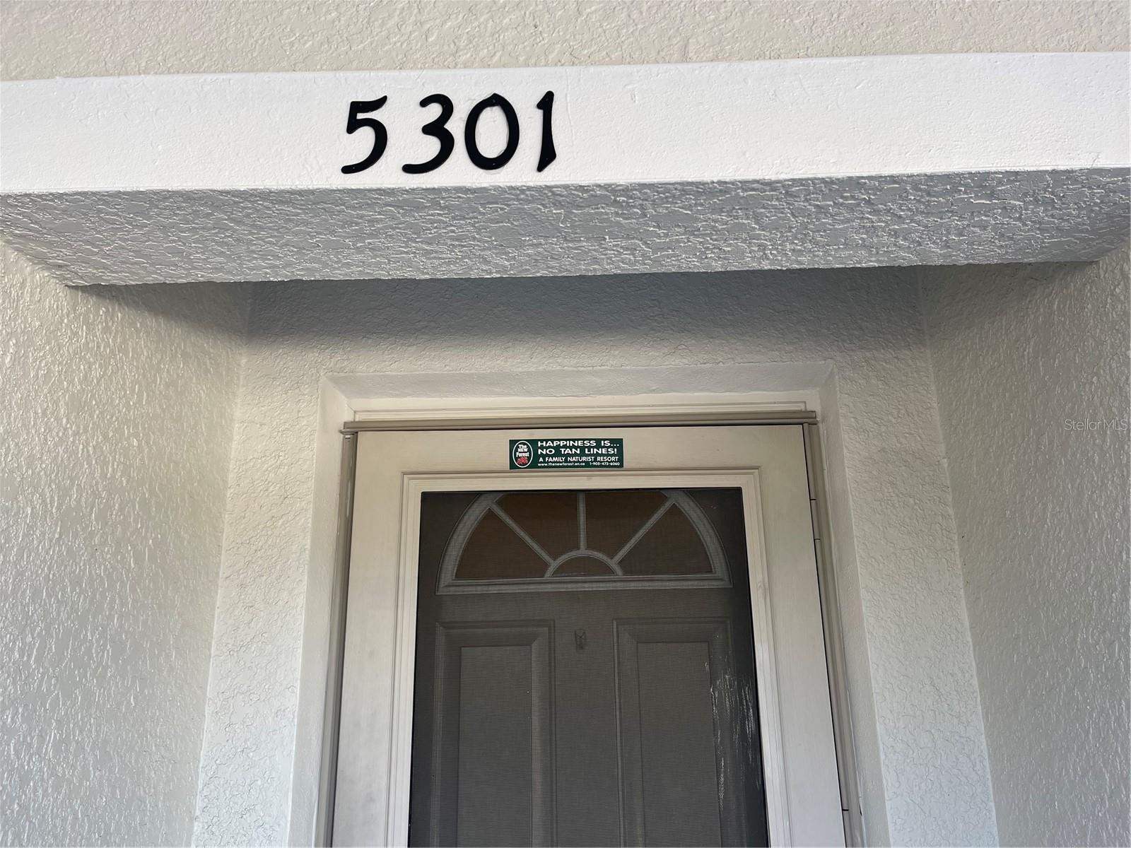 Screen door at main entrance