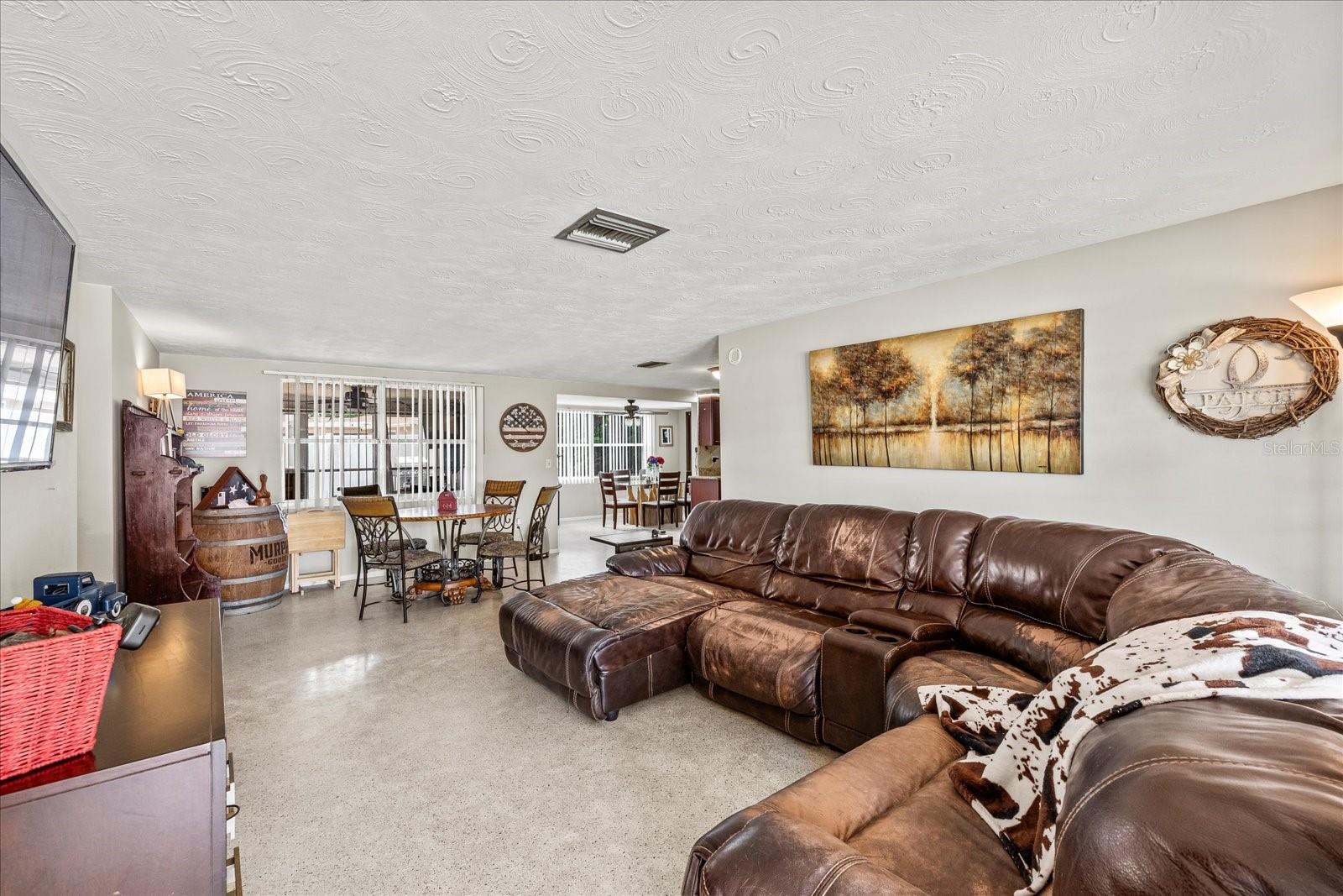 Living room from front door entrance