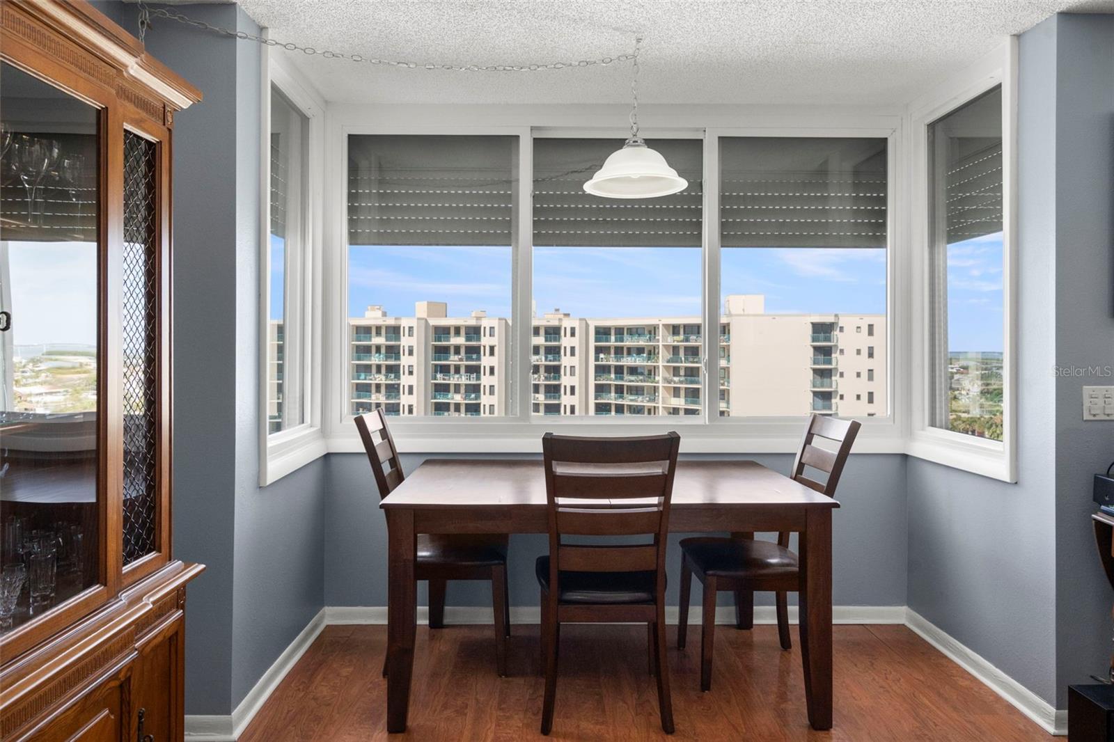 The dining area offers 180 degree views