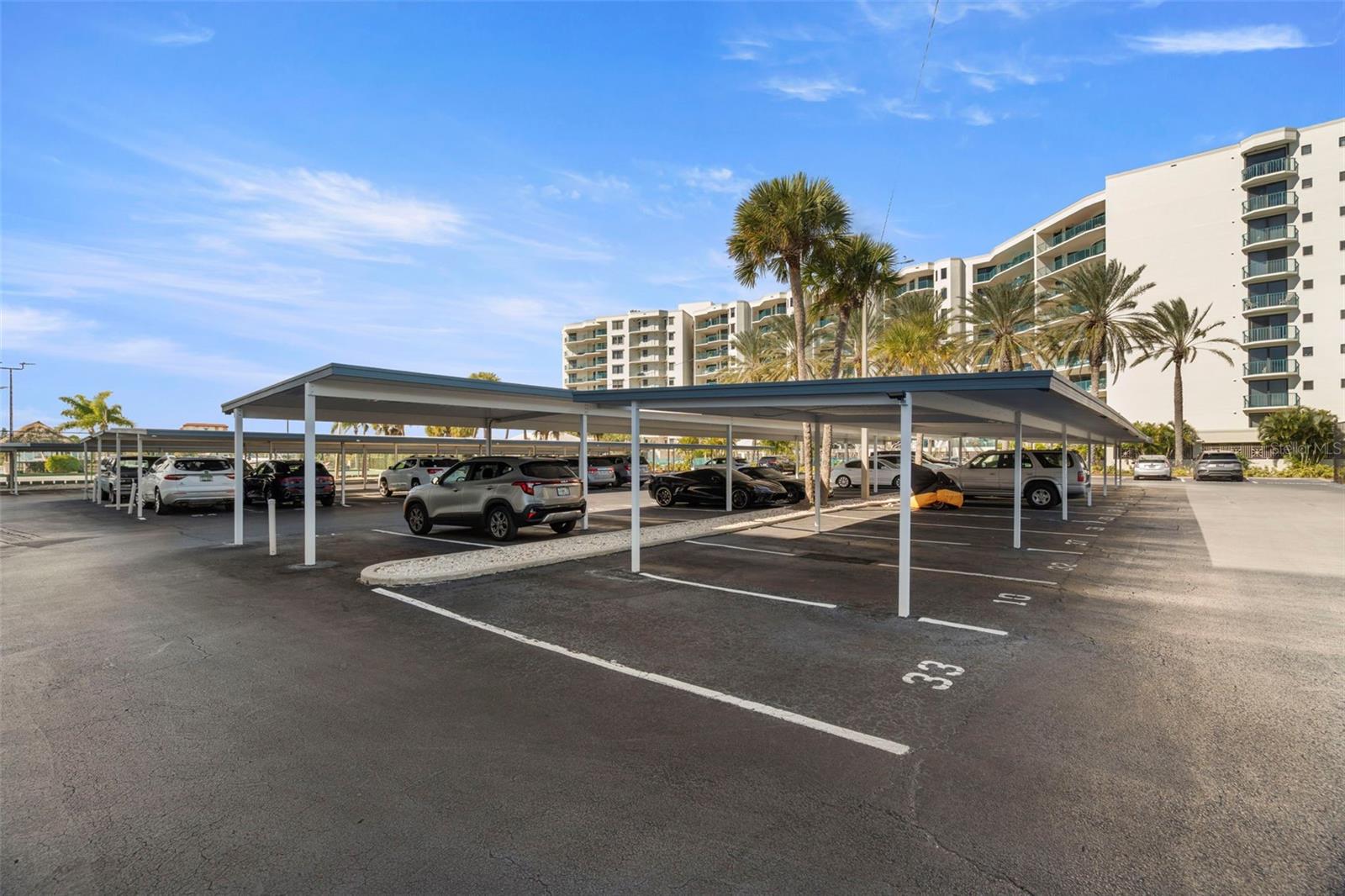 Reserved covered carport included