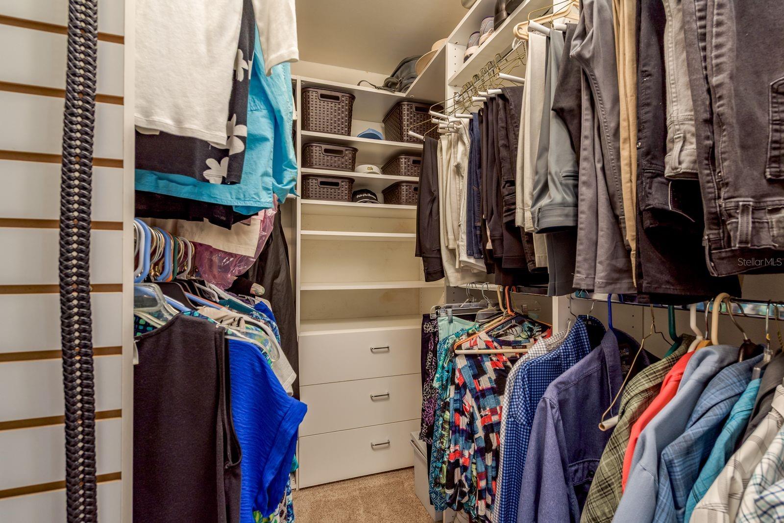 Walk in closet with organizer