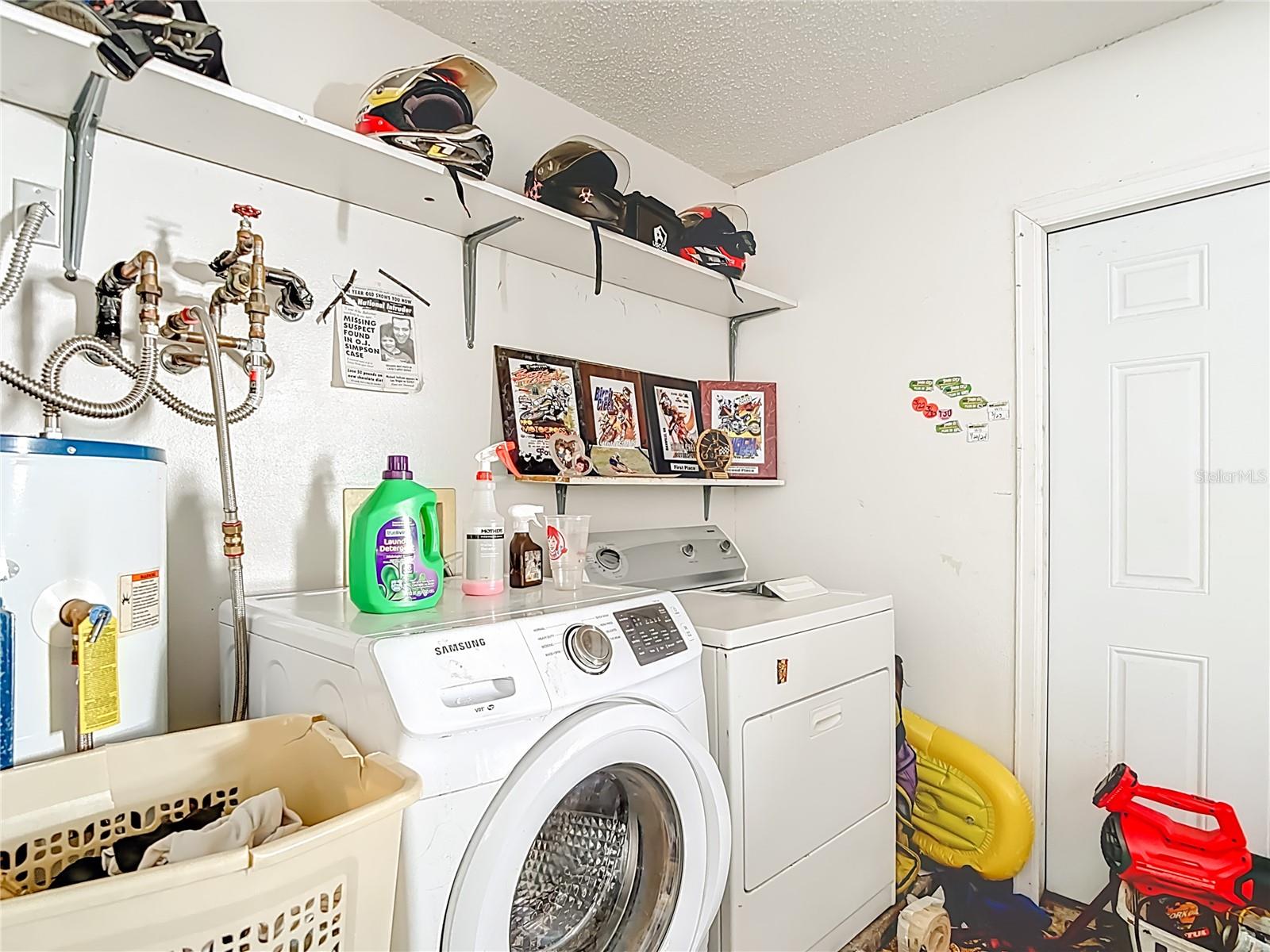 Laundry area in Garage