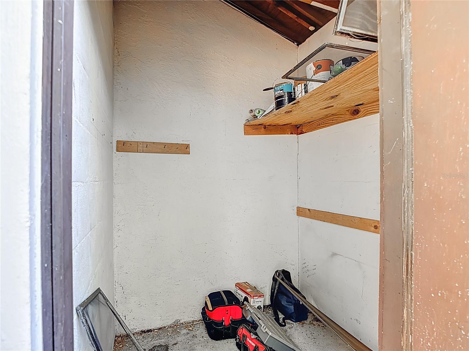 Storage area in back of home