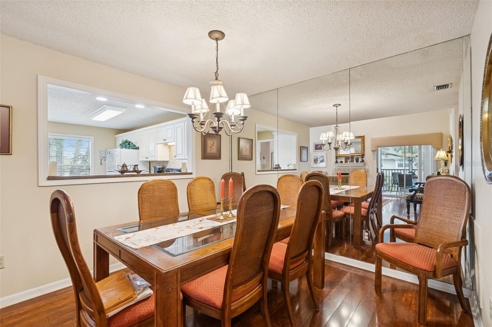 Formal Dining Room with Mirrored Wall