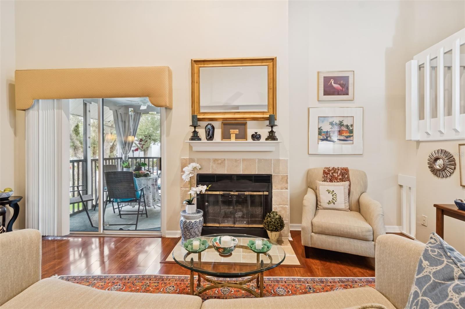 Living Room With Fireplace