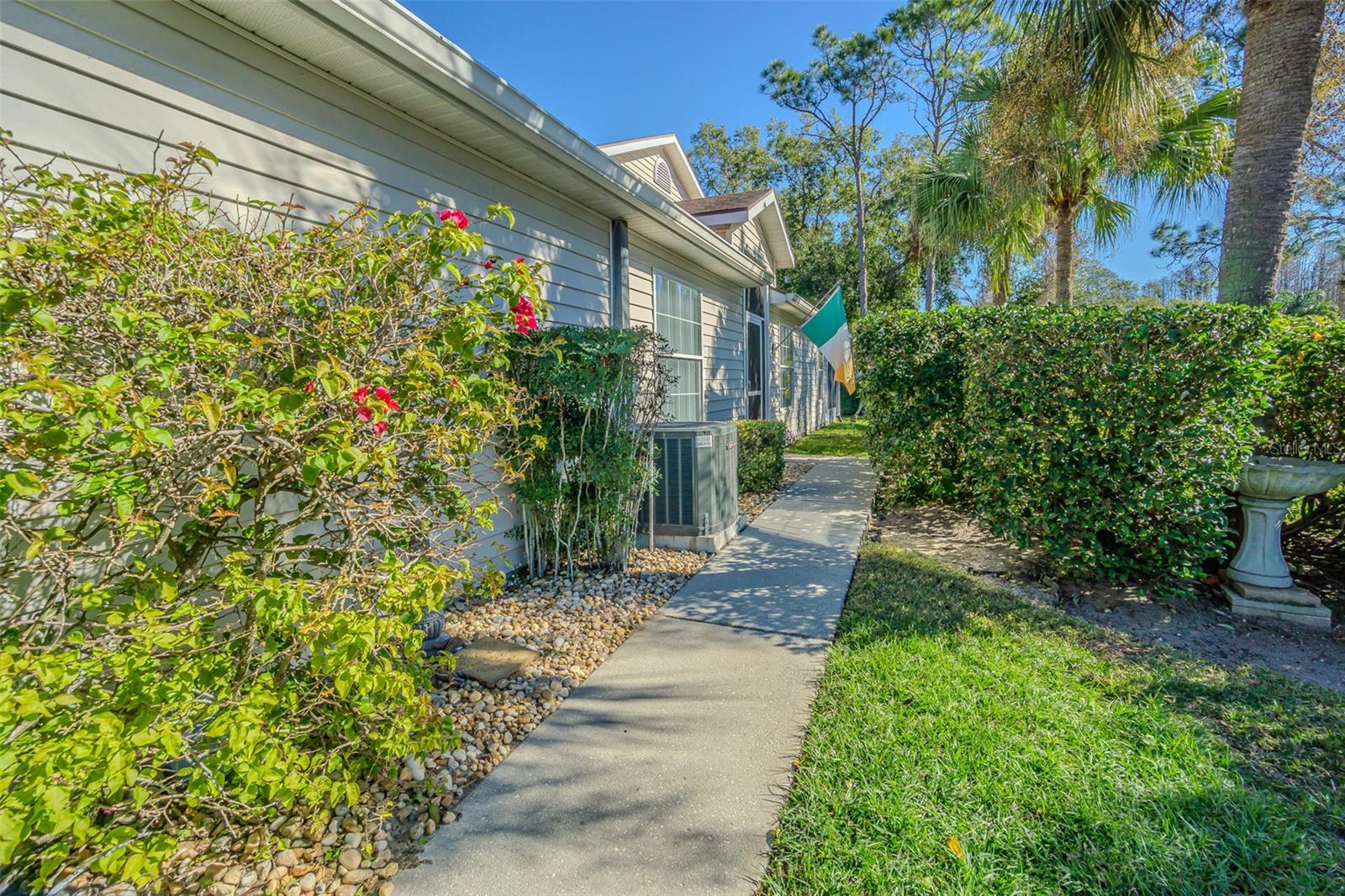 walkway up to the side entry.