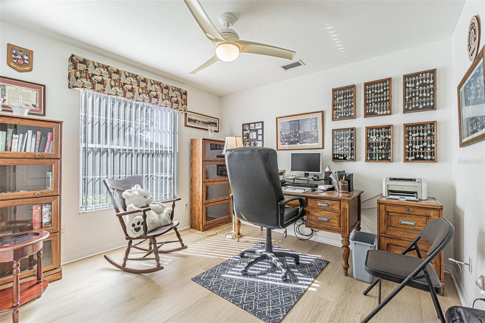 Bedroom #1 has a closet, but currently used as a den.