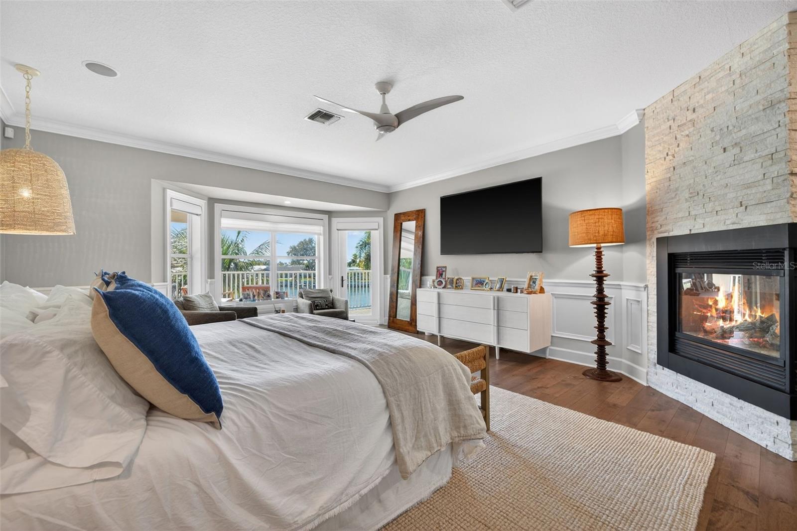 Balcony and Fireplace