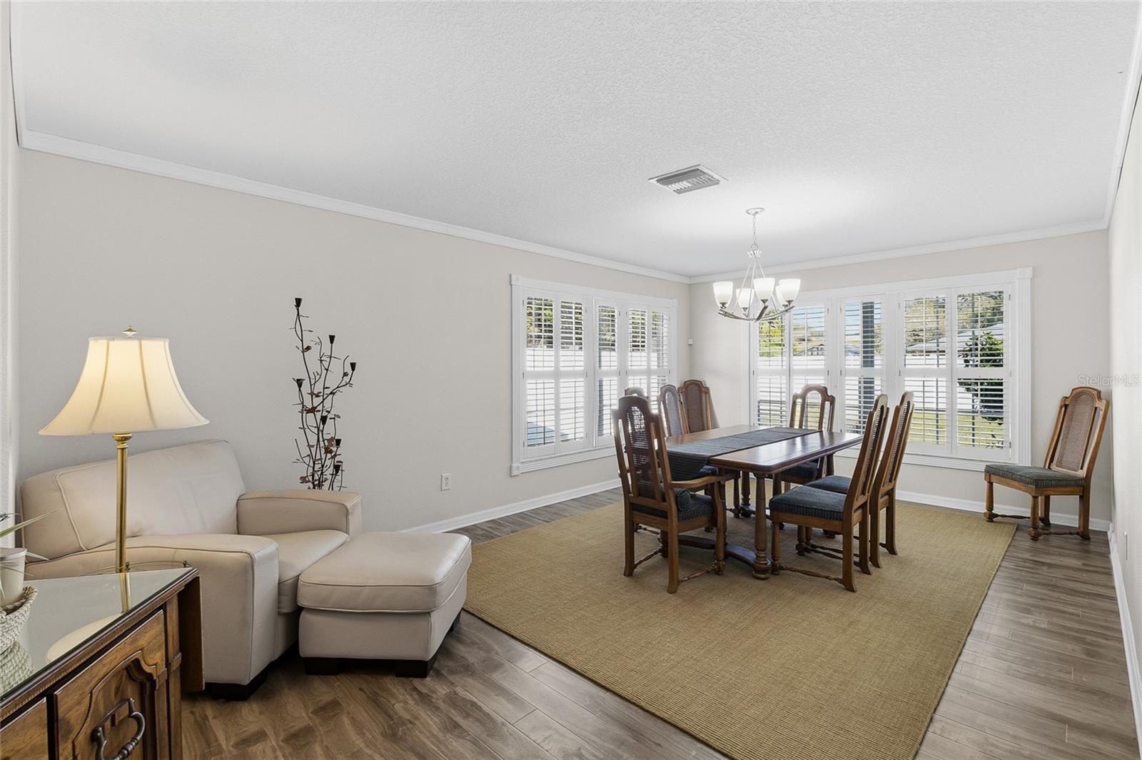 Flex space. Currently used as a formal dining area, it allows opportunity for home office, gym, and much more.