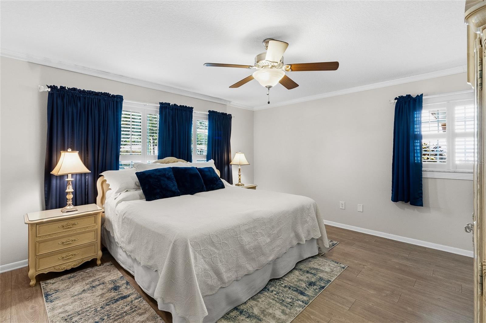 Primary bedroom with ensuite bath and large, walk in closet.