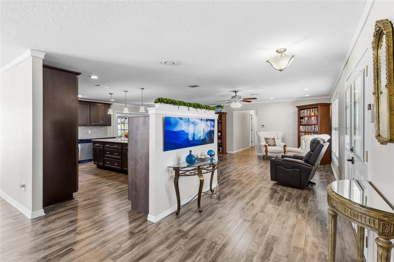Entrance (foyer area) showing the open floor plan. Looking from the left of the front door toward the great room area.