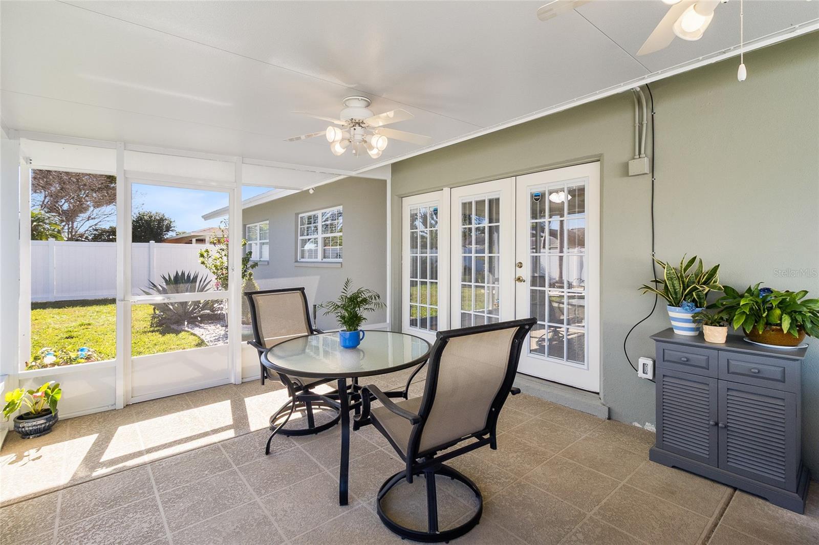 Porch looking to the side yard.