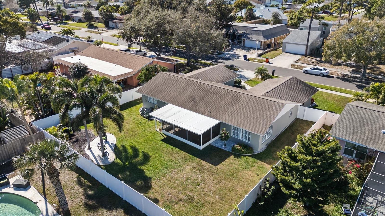 Lot view and fence showing the spacious, private yard.