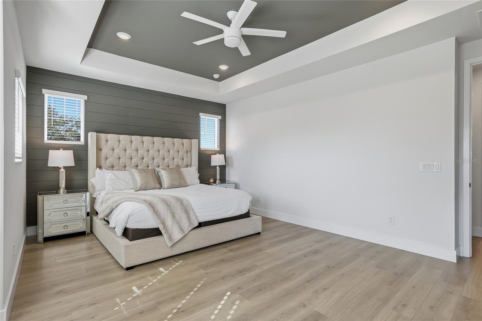 Stunning primary bedroom.