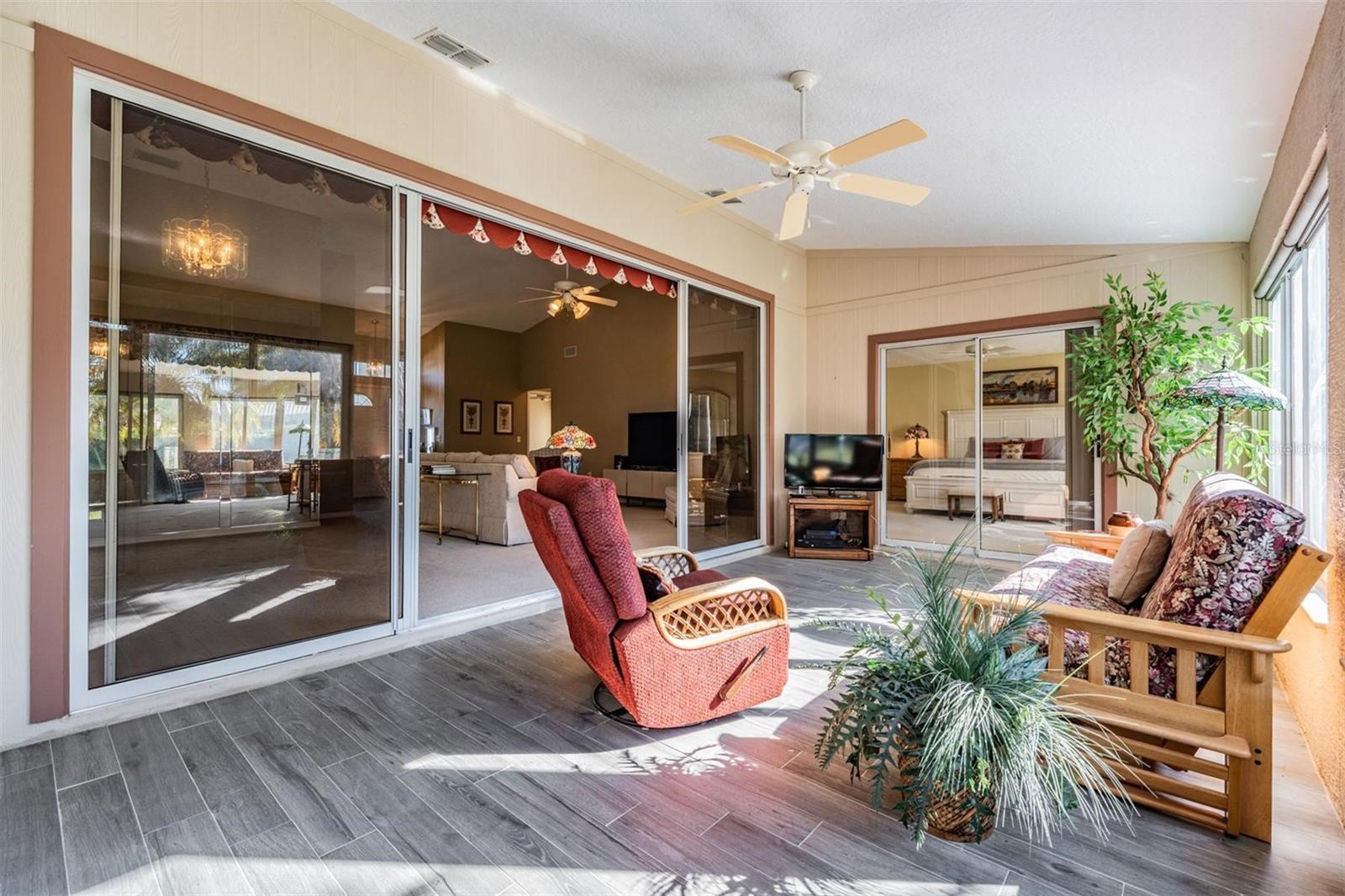 Lanai views great room and master bedroom