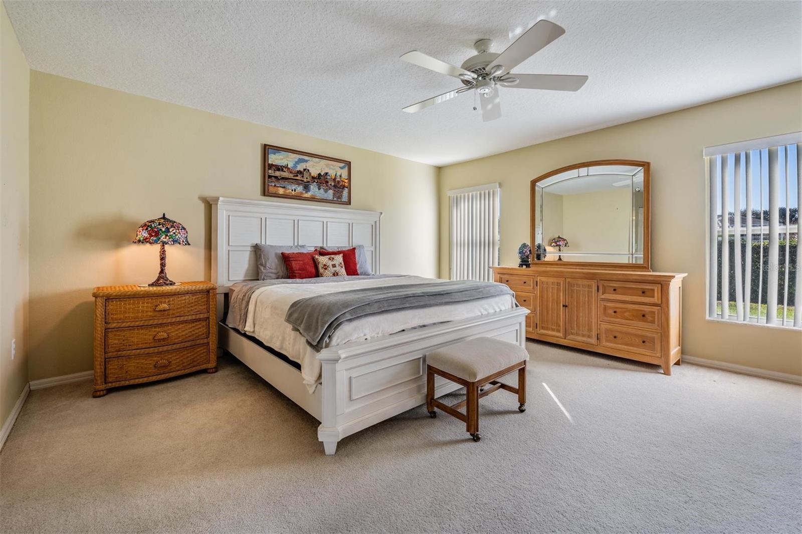 Master bedroom with backyard views