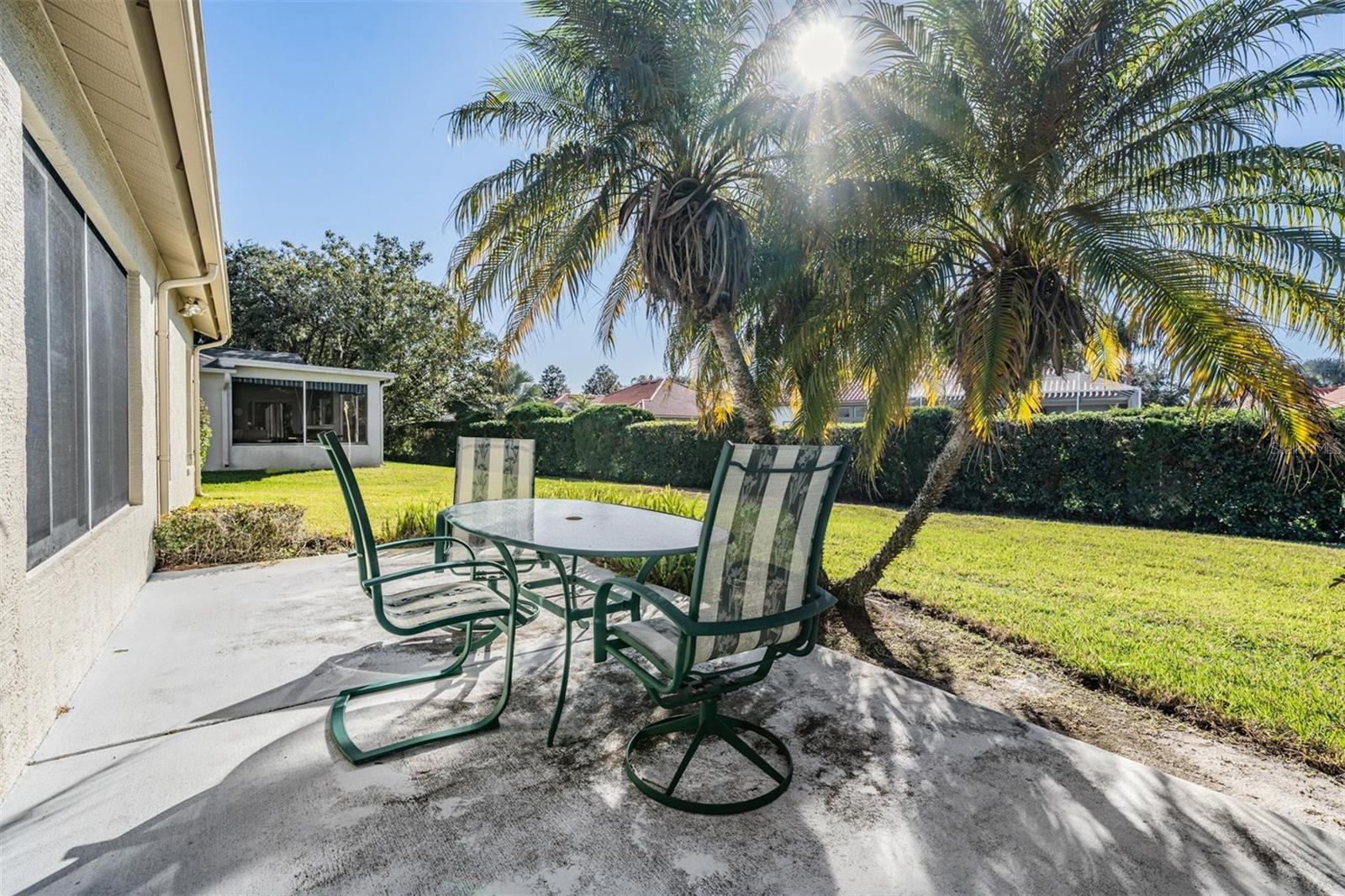 Sunny patio is a great place to start or end your day!