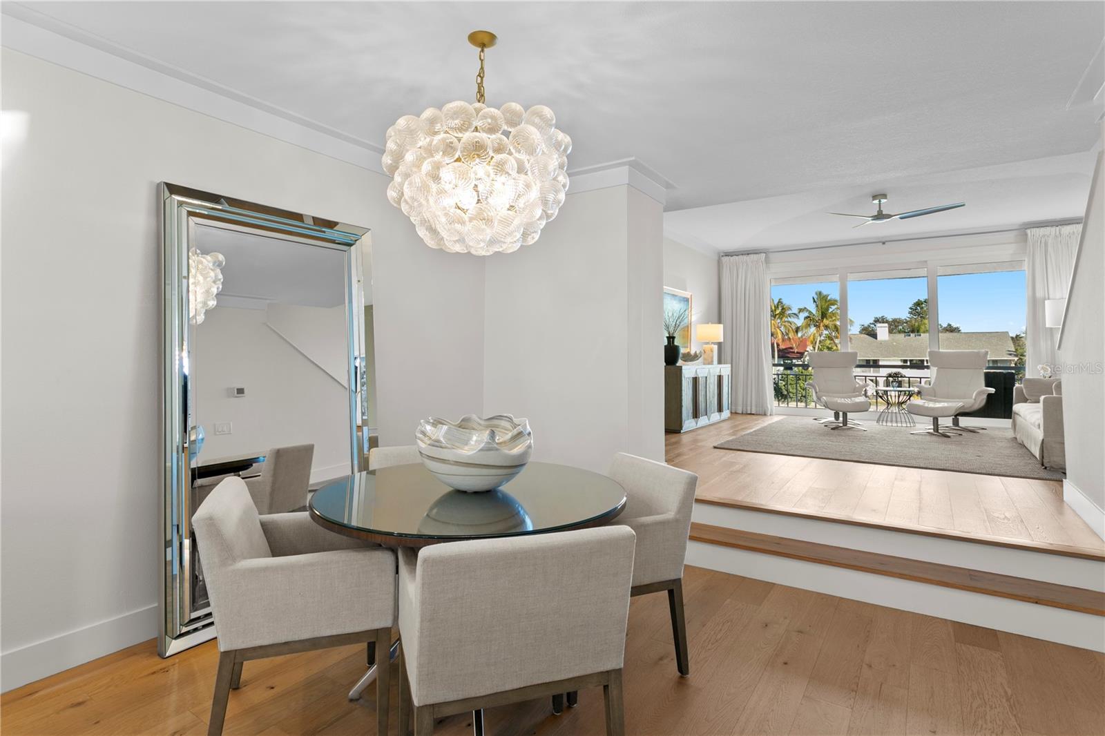 Dining area with a view to living room